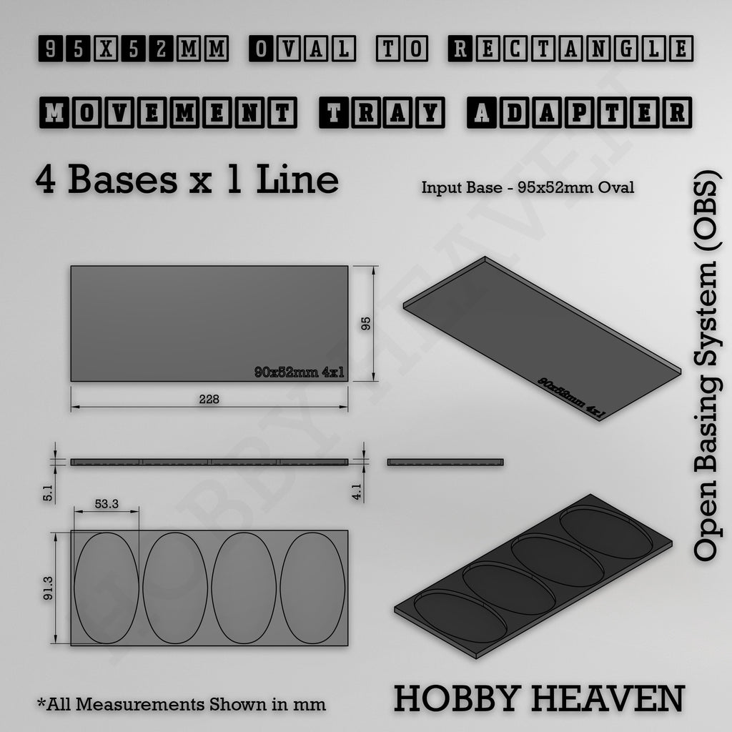 Oval to Rectangle Movement Tray Adapters