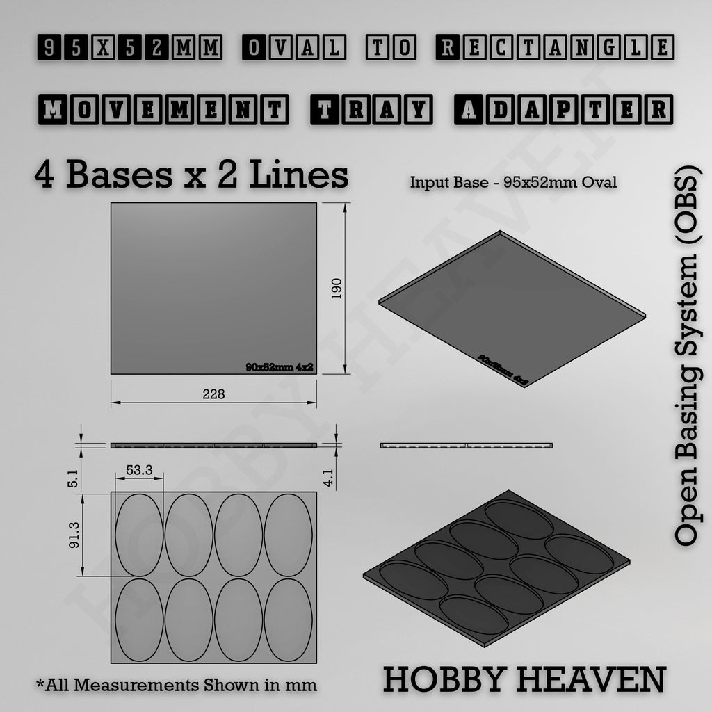 Oval to Rectangle Movement Tray Adapters