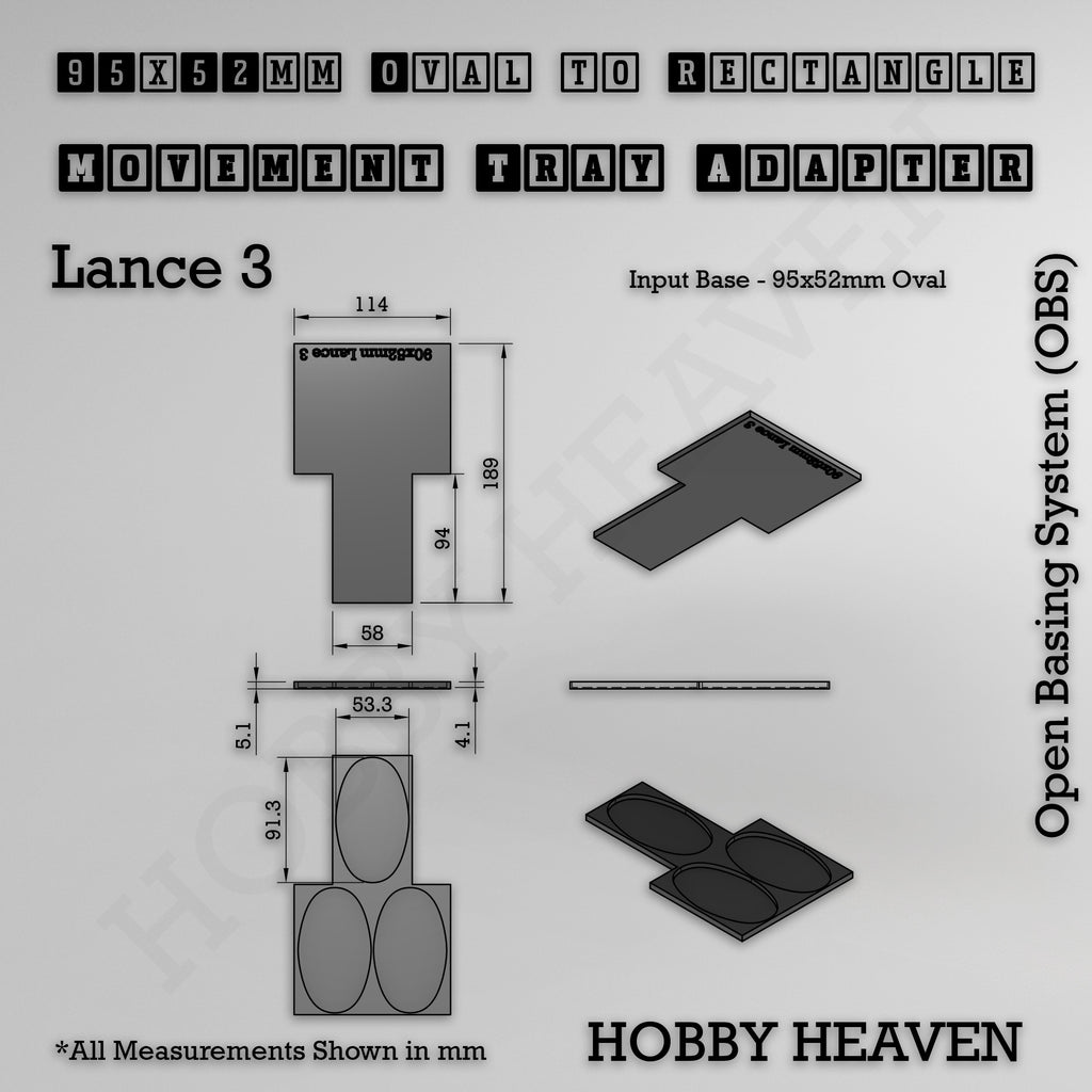 Oval to Rectangle Movement Tray Adapters