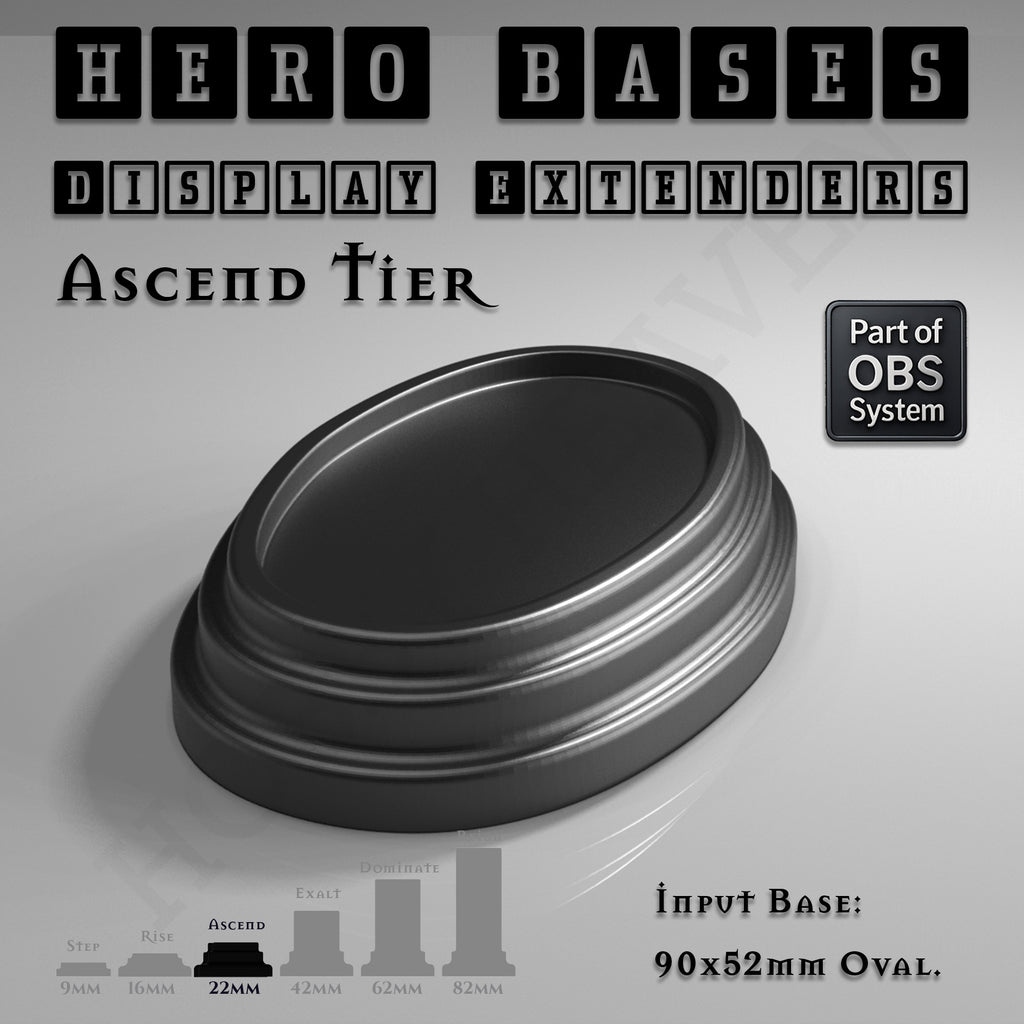 Hero Bases Display Extenders | Round and Ovals | Convert Gaming Bases to Display Bases & Plinths