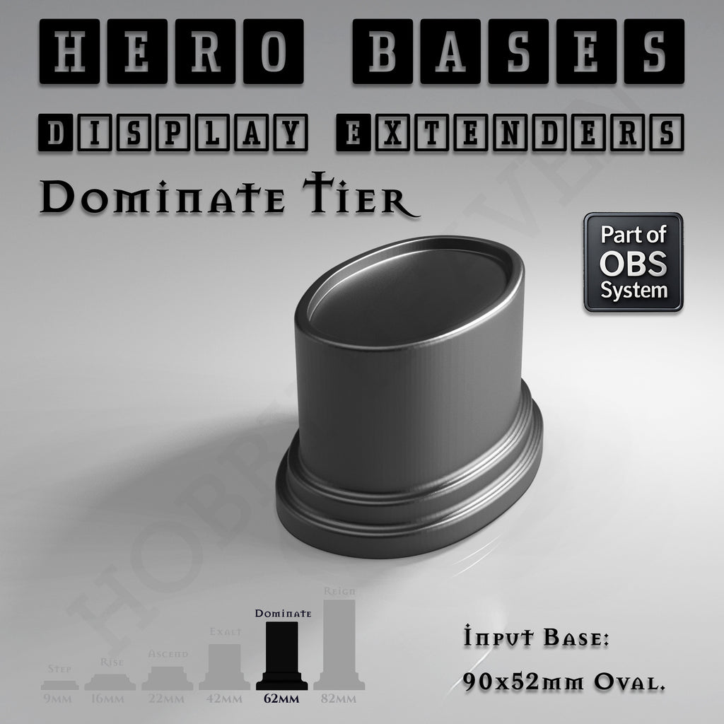 Hero Bases Display Extenders | Round and Ovals | Convert Gaming Bases to Display Bases & Plinths