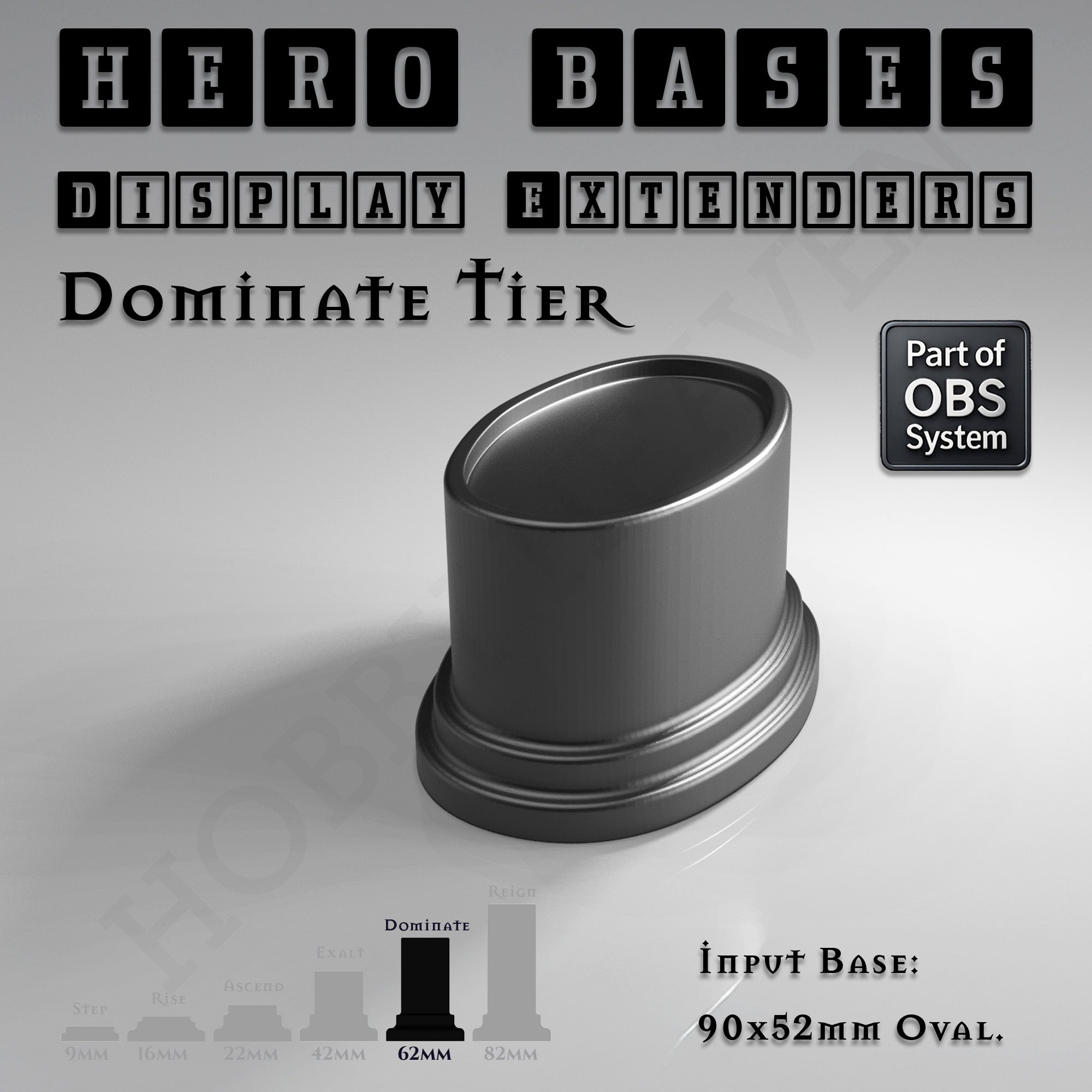 Hero Bases Display Extenders | Round and Ovals | Convert Gaming Bases to Display Bases & Plinths
