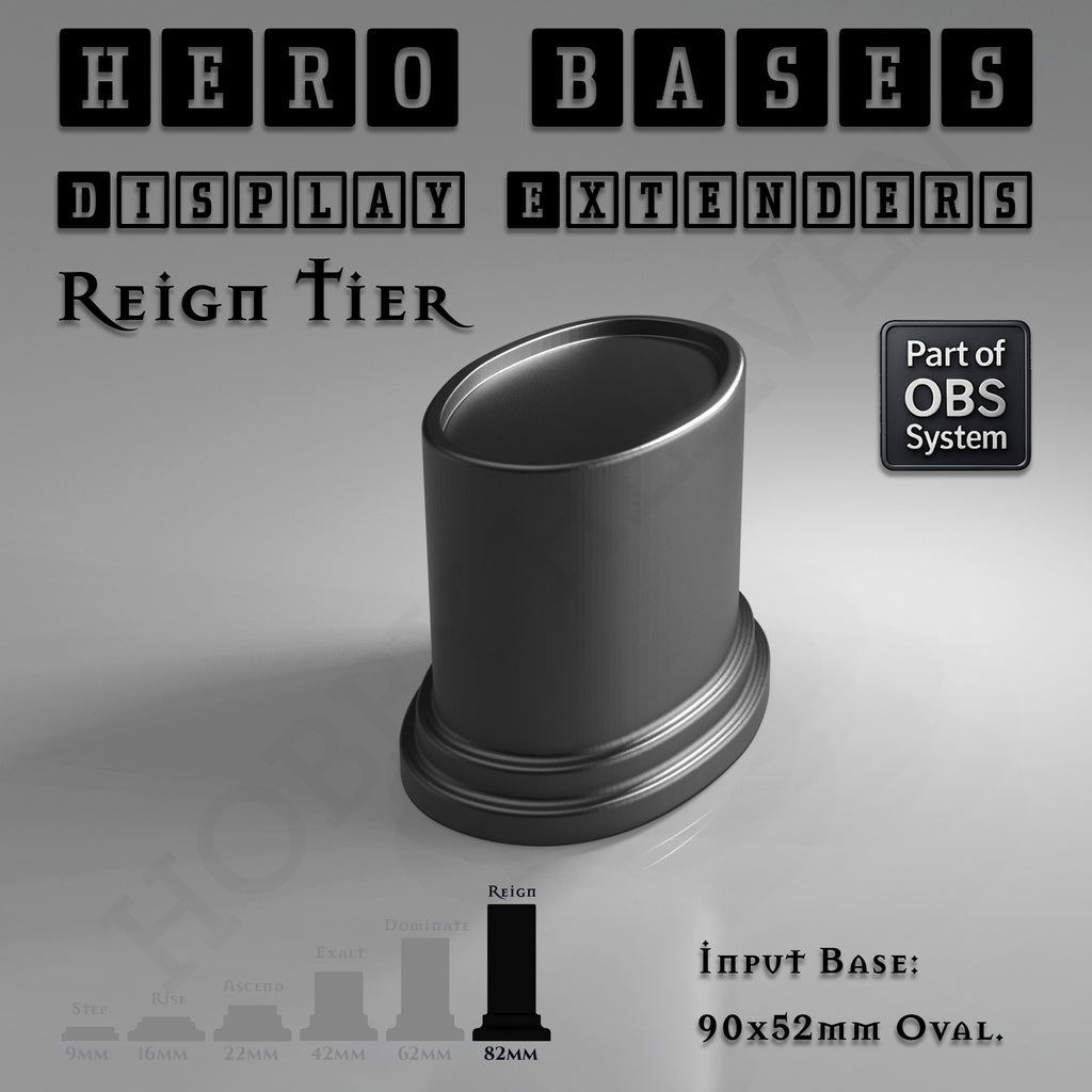 Hero Bases Display Extenders | Round and Ovals | Convert Gaming Bases to Display Bases & Plinths