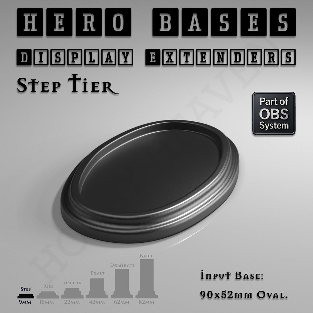 Hero Bases Display Extenders | Round and Ovals | Convert Gaming Bases to Display Bases & Plinths