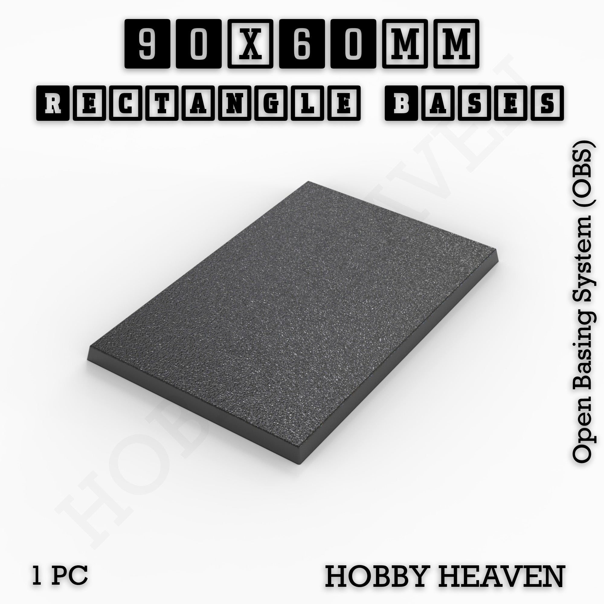 Rectangle Bases Range Sizes - 75x30mm to 125x40mm Medium Sizes 3d Print Full Range Tabletop Games