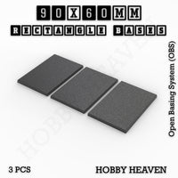 Rectangle Bases Range Sizes - 75x30mm to 125x40mm Medium Sizes 3d Print Full Range Tabletop Games
