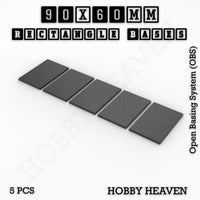 Rectangle Bases Range Sizes - 75x30mm to 125x40mm Medium Sizes 3d Print Full Range Tabletop Games
