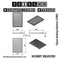 Rectangle Bases Range Sizes - 75x30mm to 125x40mm Medium Sizes 3d Print Full Range Tabletop Games
