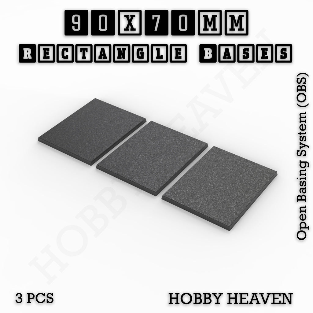 Rectangle Bases Range Sizes - 75x30mm to 125x40mm Medium Sizes 3d Print Full Range Tabletop Games