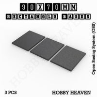 Rectangle Bases Range Sizes - 75x30mm to 125x40mm Medium Sizes 3d Print Full Range Tabletop Games
