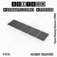 Rectangle Bases Range Sizes - 75x30mm to 125x40mm Medium Sizes 3d Print Full Range Tabletop Games
