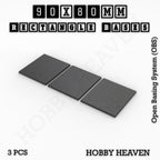 Rectangle Bases Range Sizes - 75x30mm to 125x40mm Medium Sizes 3d Print Full Range Tabletop Games