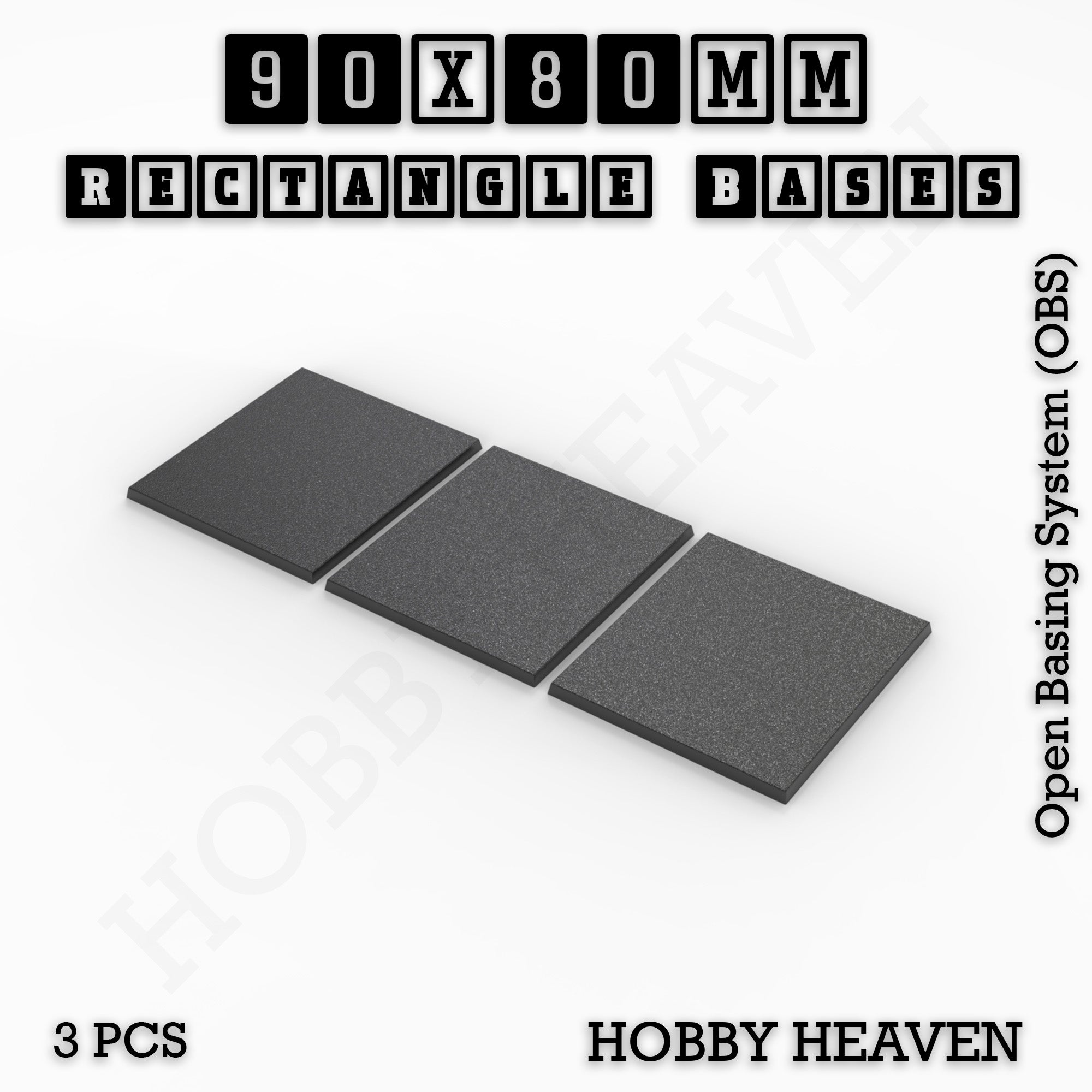 Rectangle Bases Range Sizes - 75x30mm to 125x40mm Medium Sizes 3d Print Full Range Tabletop Games