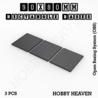 Rectangle Bases Range Sizes - 75x30mm to 125x40mm Medium Sizes 3d Print Full Range Tabletop Games
