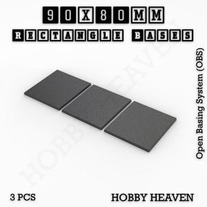 Rectangle Bases Range Sizes - 75x30mm to 125x40mm Medium Sizes 3d Print Full Range Tabletop Games