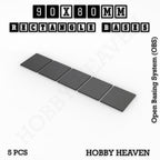 Rectangle Bases Range Sizes - 75x30mm to 125x40mm Medium Sizes 3d Print Full Range Tabletop Games