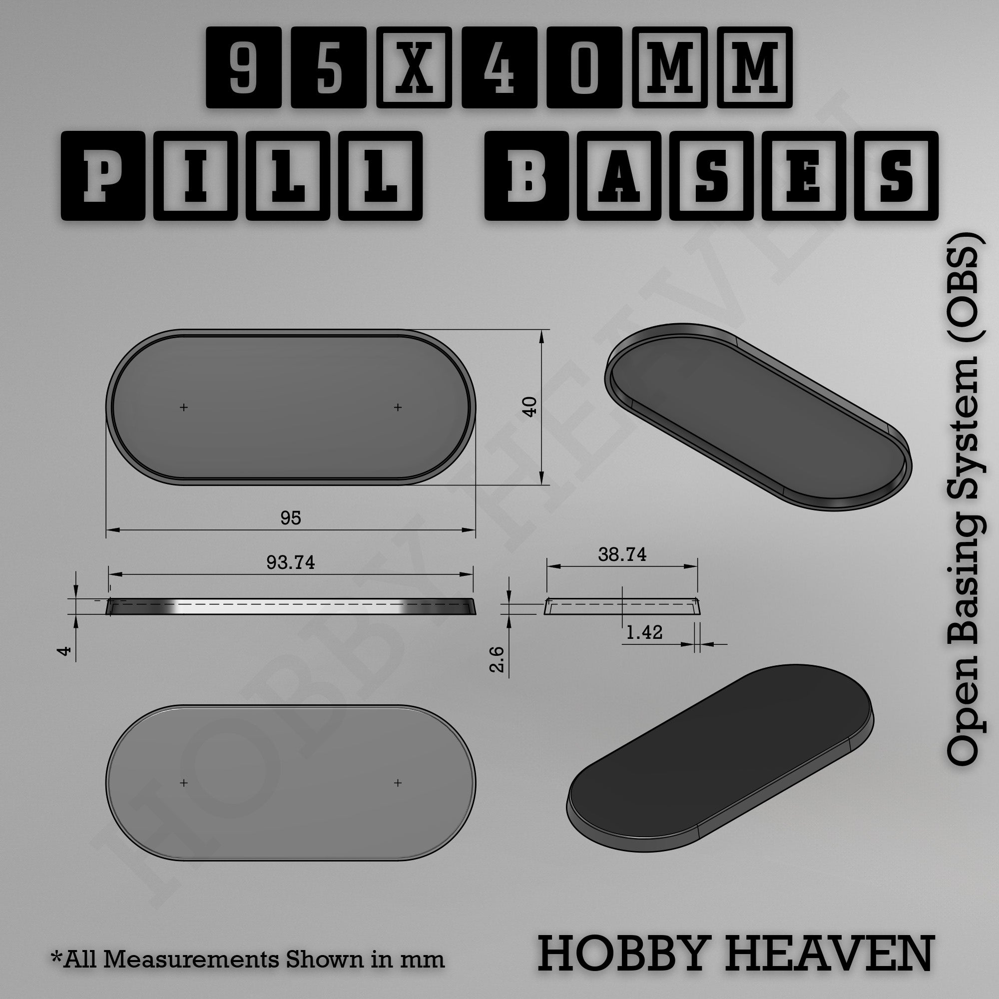Pill Bases Range - 3d Print Full Range Tabletop Games