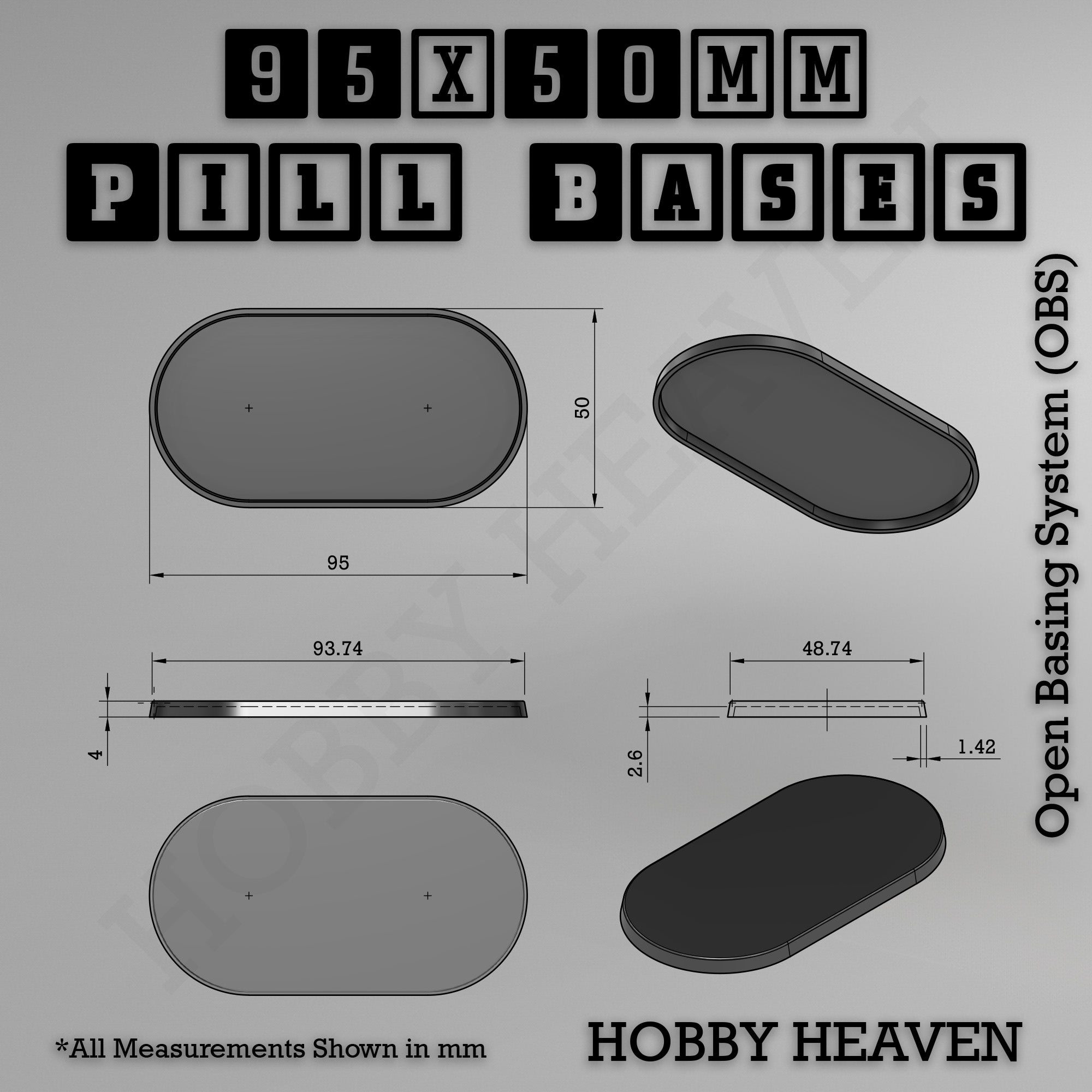 Pill Bases Range - 3d Print Full Range Tabletop Games