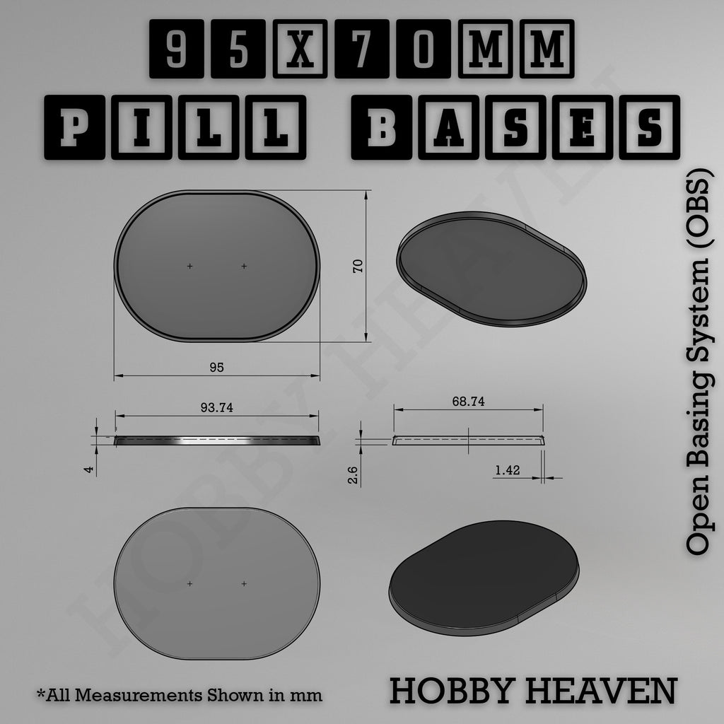 Pill Bases Range - 3d Print Full Range Tabletop Games