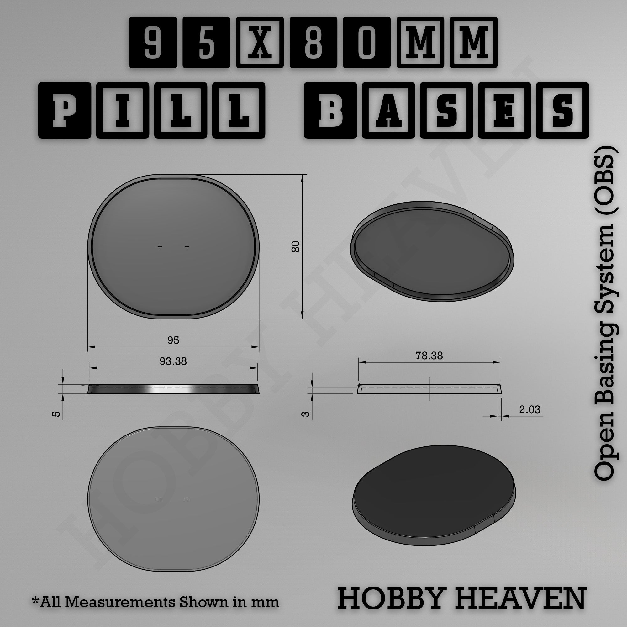Pill Bases Range - 3d Print Full Range Tabletop Games
