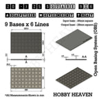 Technical drawing of the 20 to 25 mm square adapter, 9 × 6 formation: 229 × 154 mm overall, 4.5 mm tall.