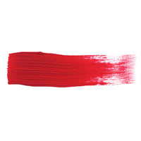 A smooth brush stroke of ABABT120 Red Oil Paint on a white background, demonstrating its rich, versatile red tone perfect for various applications in scale modeling
