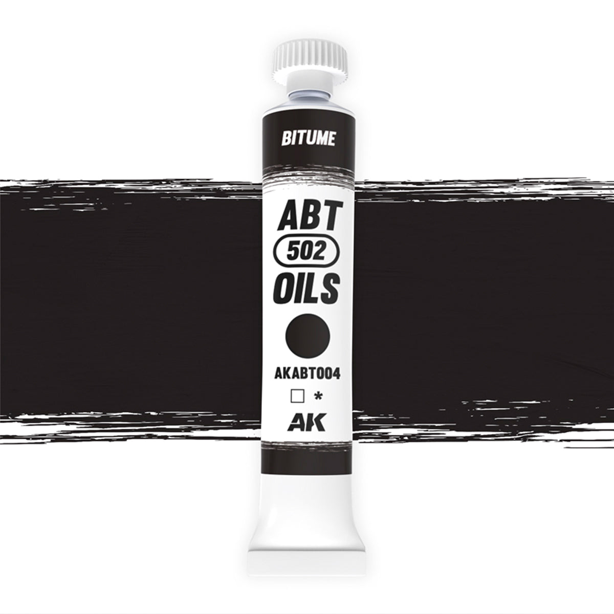 Abteilung 502 Bitume AKABT004 20ml oil paint tube standing upright on a white background