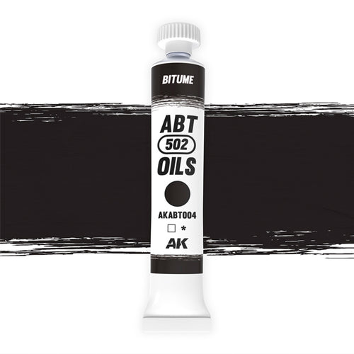 Abteilung 502 Bitume AKABT004 20ml oil paint tube standing upright on a white background