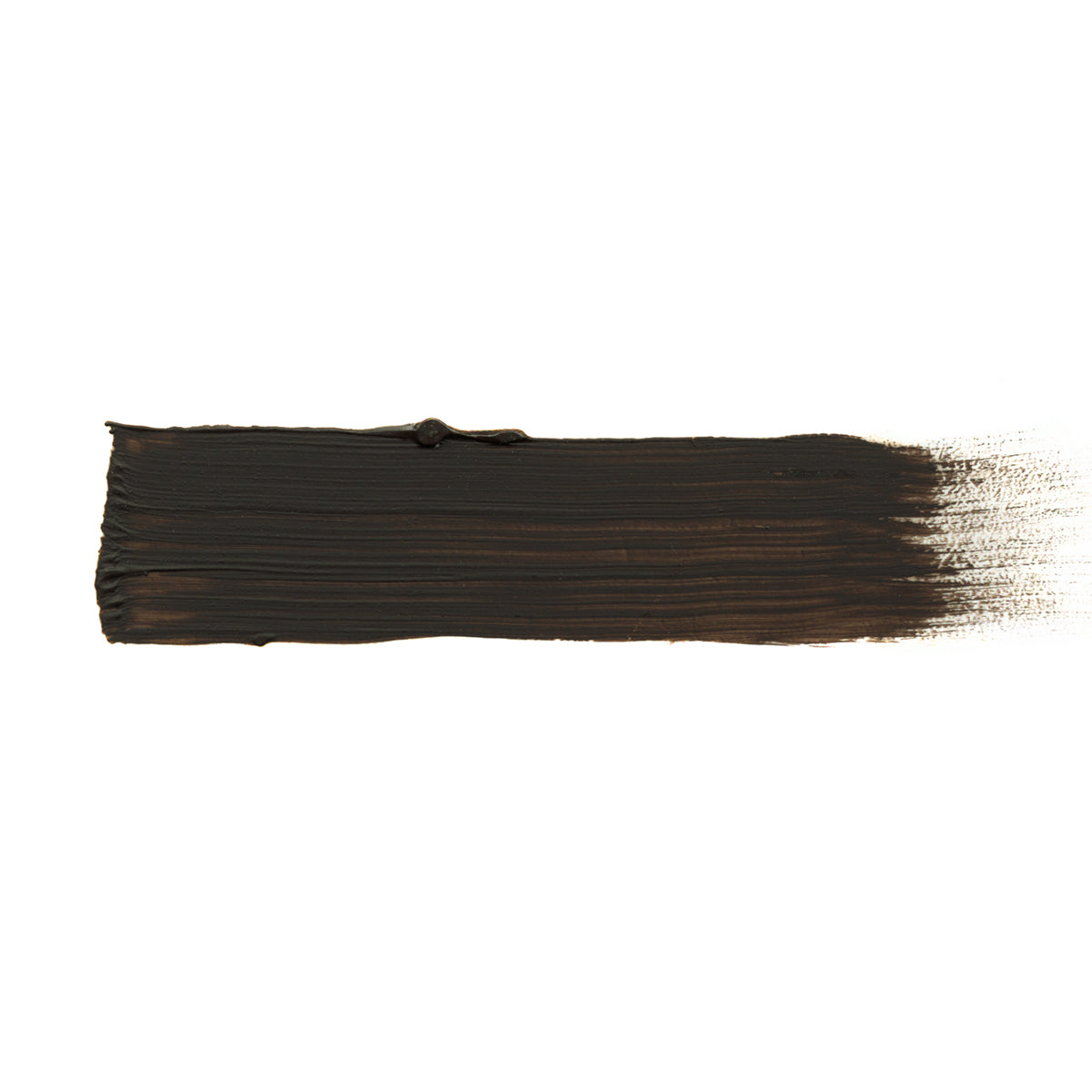 Horizontal brush-stroke swatch of Abteilung 502 Bitume showing a dark bitumen brown tone
