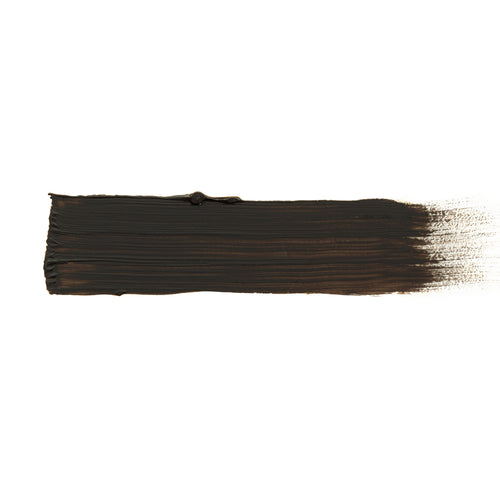 Horizontal brush-stroke swatch of Abteilung 502 Bitume showing a dark bitumen brown tone