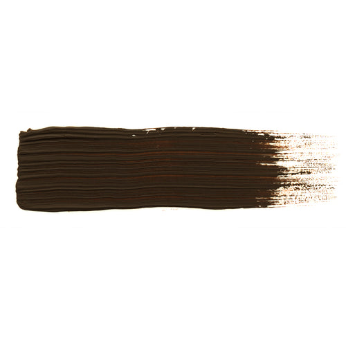 Horizontal brush-stroke swatch of Abteilung 502 Burnt Umber showing a neutral dark brown tone