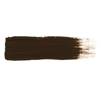 A smooth brush stroke of AKABT006 Burnt Umber Oil Paint on a white background, demonstrating its versatile neutral dark tone for creating depth and shadows in scale modeling
