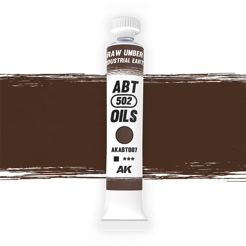 Abteilung 502 Raw Umber Industrial Earth AKABT007 20 ml oil paint tube upright on white