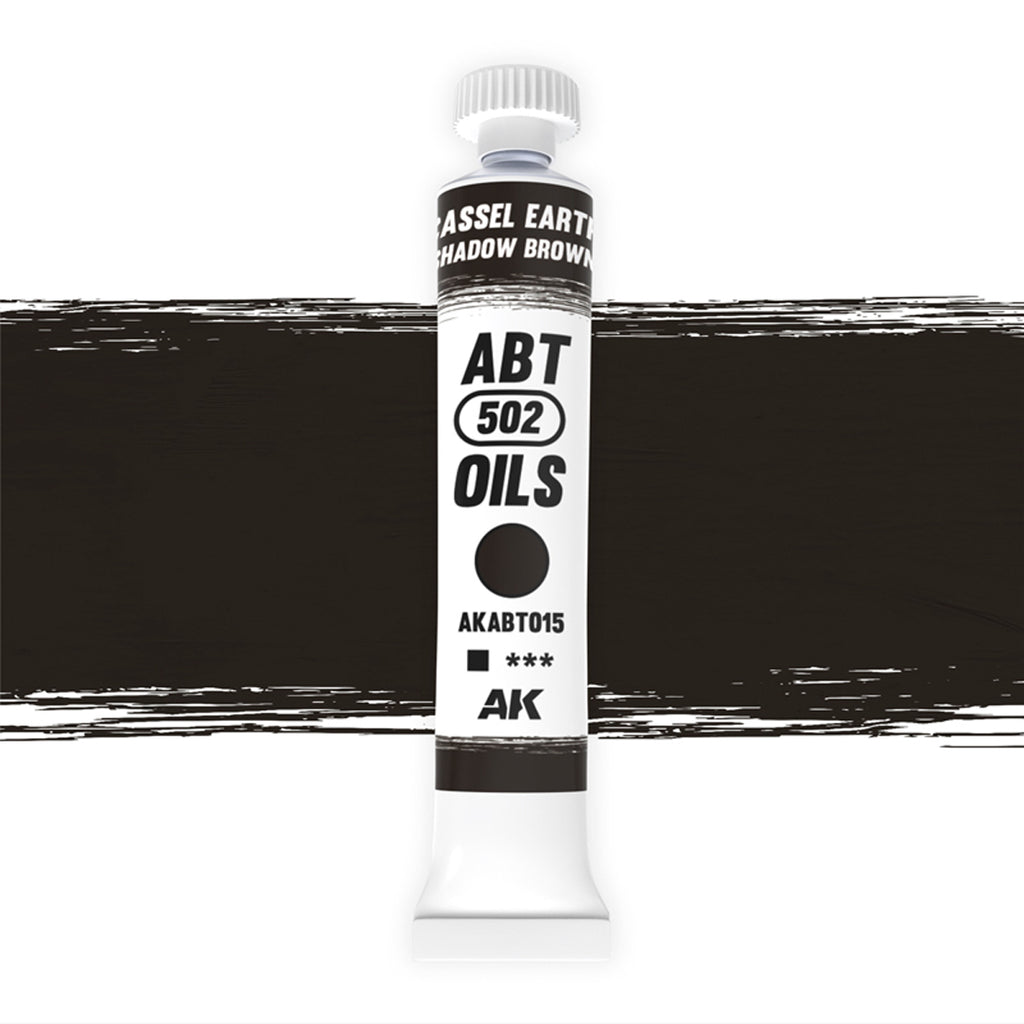Abteilung 502 Cassel Earth Shadow Brown AKABT015 20ml oil paint tube upright on white