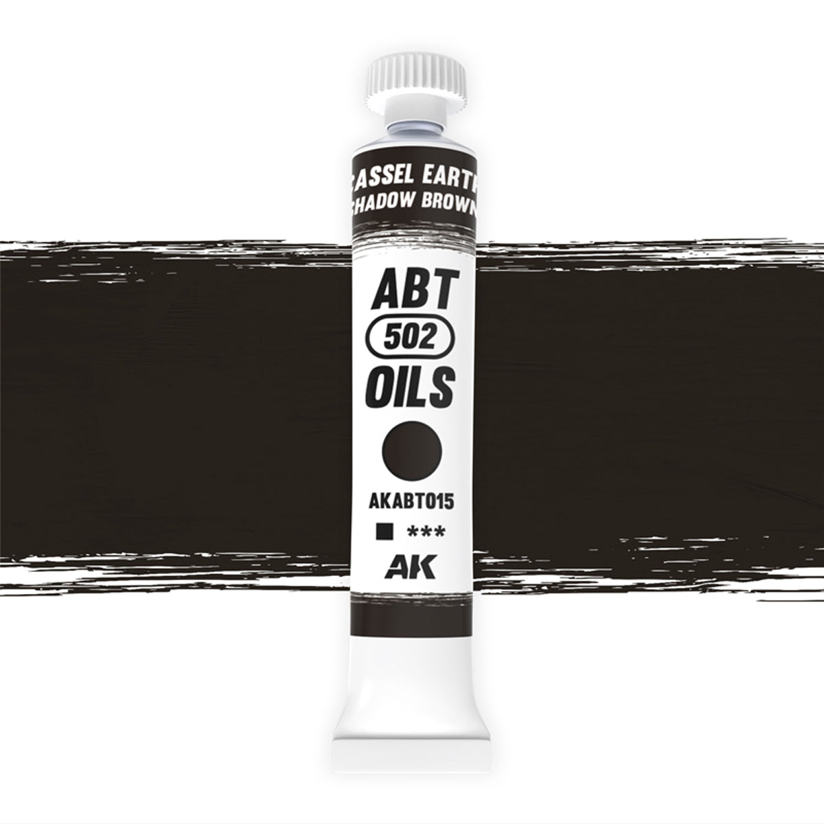 Abteilung 502 Cassel Earth Shadow Brown AKABT015 20ml oil paint tube upright on white