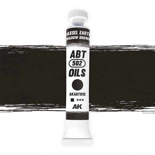 Abteilung 502 Cassel Earth Shadow Brown AKABT015 20ml oil paint tube upright on white