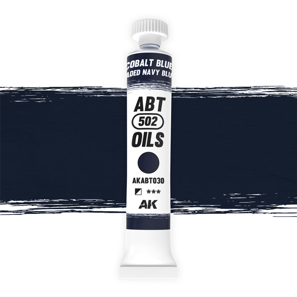 Abteilung 502 Cobalt Blue Faded Navy Blue AKABT030 20ml oil paint tube upright on white