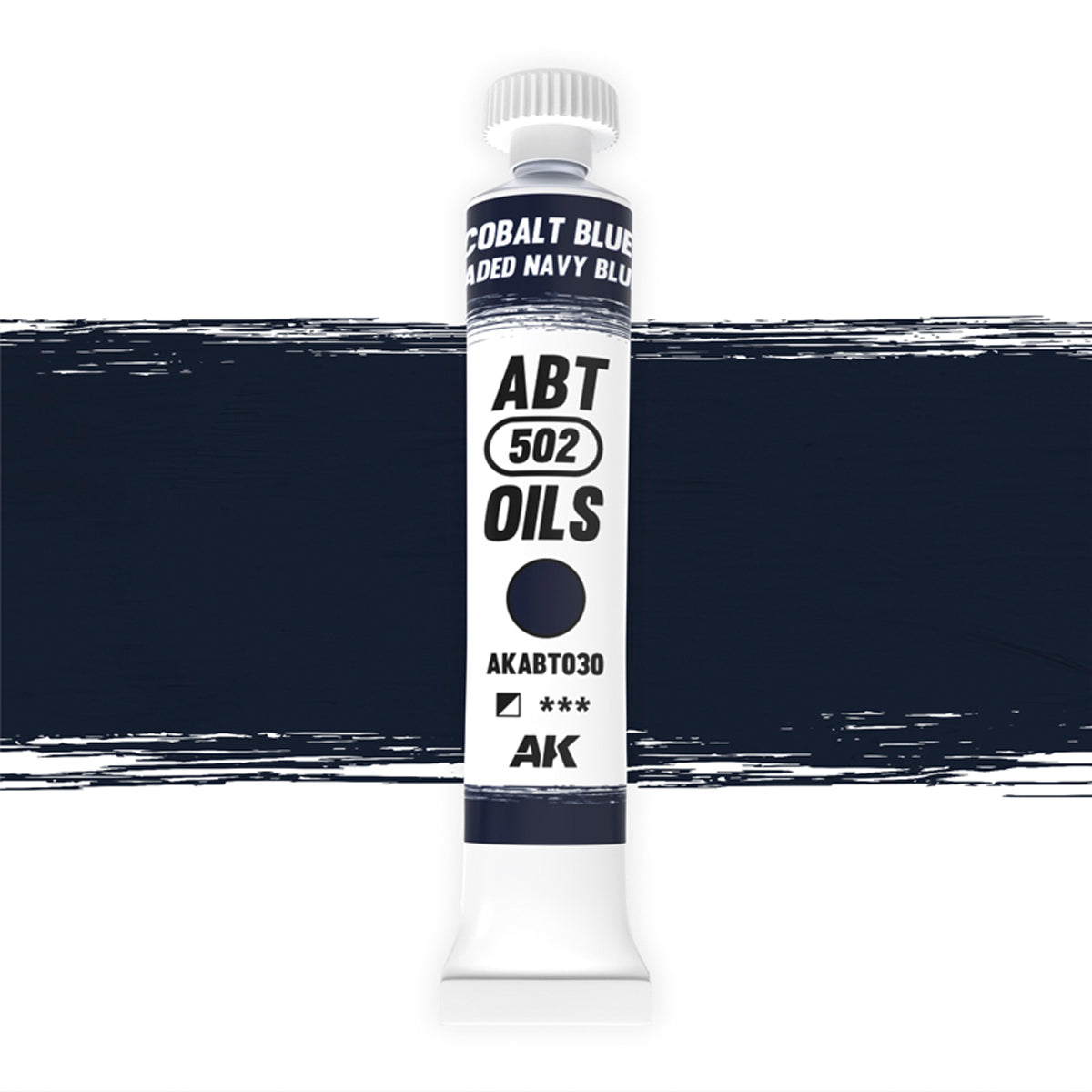 Abteilung 502 Cobalt Blue Faded Navy Blue AKABT030 20ml oil paint tube upright on white