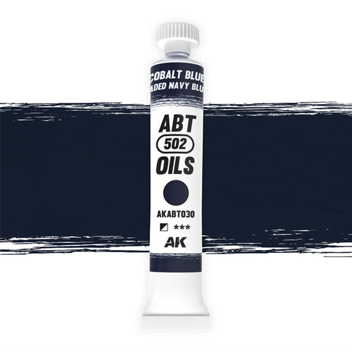 Abteilung 502 Cobalt Blue Faded Navy Blue AKABT030 20ml oil paint tube upright on white