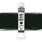 AK Interactive Abteilung 502 Sap Green | Faded Green Oil Paint AKABT040 bottle showcasing its rich, natural green color on a clean white background