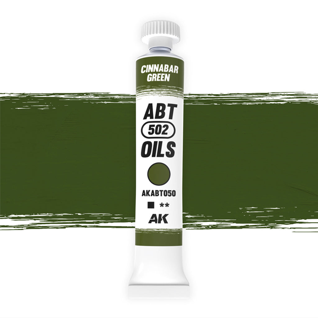 Abteilung 502 Cinnabar Green AKABT050 20ml oil paint tube upright on a white background