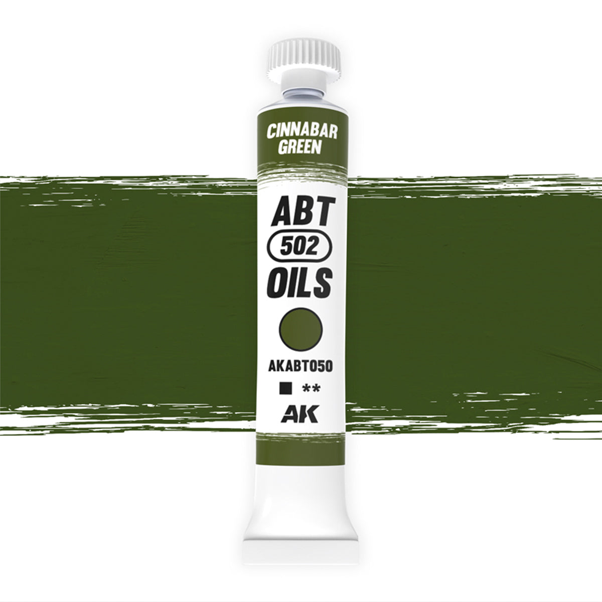 Abteilung 502 Cinnabar Green AKABT050 20ml oil paint tube upright on a white background