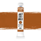 AK Interactive Abteilung 502 Raw Sienna | Earth Oil Paint AKABT093 bottle showcasing its rich, earthy color on a clean white background