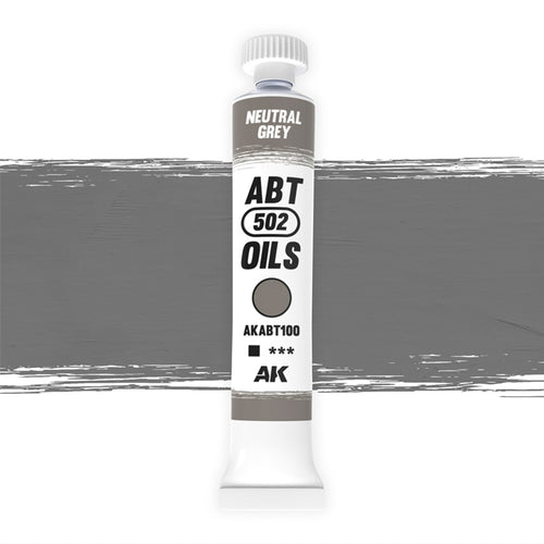Abteilung 502 Neutral Grey AKABT100 20 ml oil paint tube upright on a white background
