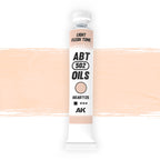 AK Interactive Abteilung 502 Light Flesh Tone Oil Paint AKABT135 bottle showcasing its authentic light skin color on a clean white background