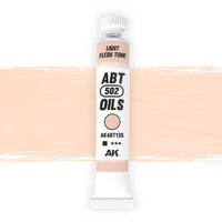 AK Interactive Abteilung 502 Light Flesh Tone Oil Paint AKABT135 bottle showcasing its authentic light skin color on a clean white background
