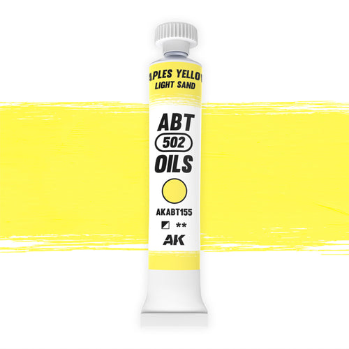 Abteilung 502 Naples Yellow / Light Sand AKABT155 20 ml oil paint tube upright on white