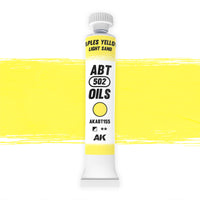 AK Interactive Abteilung 502 Naples Yellow | Light Sand Oil Paint AKABT155 bottle showcasing its authentic light sand color on a clean white background
