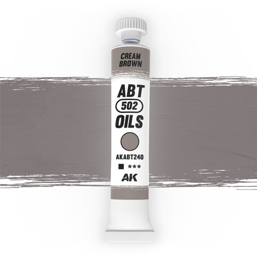 Abteilung 502 Cream Brown AKABT240 20 ml oil paint tube standing upright on a white background