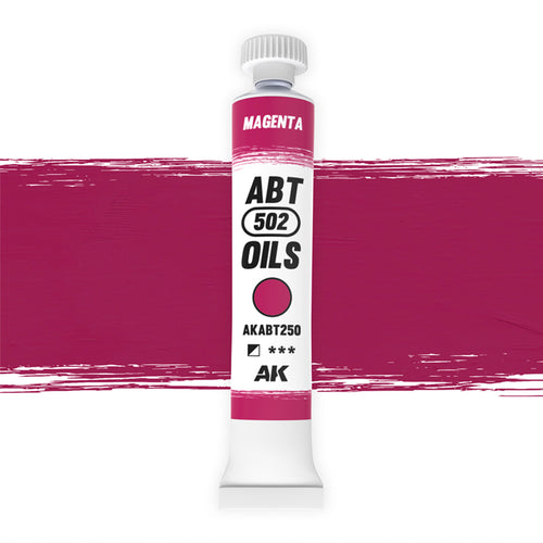 Abteilung 502 Magenta AKABT250 20 ml oil paint tube upright on a white background
